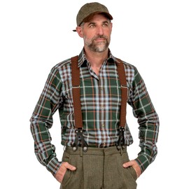 Olata Y-Shape Button-Down Extra Wide Formal Dress Suspenders/Braces - 4cm. Yellow