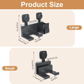 Hair Dryer Holder Wall Mounted, Space-Saving Blow Dryer Organizer in Bathroom, Sucker Type Self Adhesive Metal Dryer Rack Holder for Dyson Hair Dryer Flat Iron Curling Wand Hair Straightener (Large)