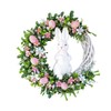 Bohue Easter Bunny Eggs Wreath Artificial Flower Wreath Front Door