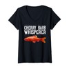 Womens Cherry Barb Whisperer Funny Fish Lover V-Neck T-Shirt
