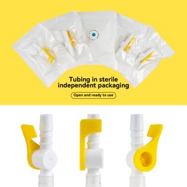Catheter Valve 5 Pack – Sterile, Single-Use Urine Drainage Valves with Safety Lever, Universal Connector, and Soft Silicone Tubing – One-Hand Operation, Leak-Proof & Comfortable Design