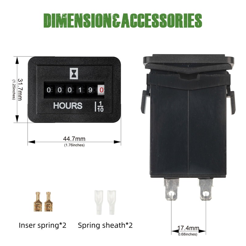 DC 6V-80V Mechanical Hour Meter - YOOREAL Hour Meter No
