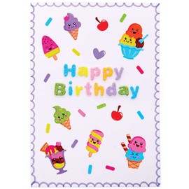 Baker Ross FC880 Ice Cream Rub-On Transfer Stickers - Pack of 150, Stickers, Kids Waterproof Crafts Stickers, Ceramic Wood and Paper Stickers