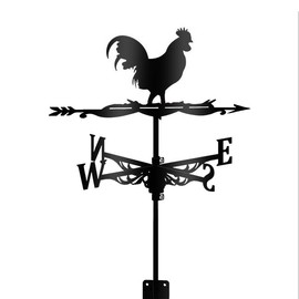 RuiJOTWAT Wetterfahne in Hahnform, Windrichtungsanzeiger fürs Haus, für Gartenzaun und Schuppendekorationen aus Metall
