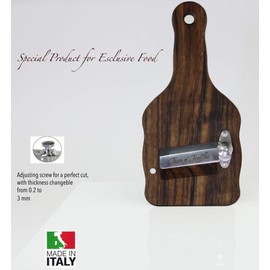 Professional Truffle Shaver/Slicer/Cutter in RoseWood & Stainless Steel Blade | Adjustable Mandoline Slicer - Made in Italy