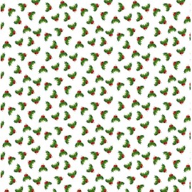 Northcott - Letters To Santa - Holly Toss - White/Multi, Fabric BTY