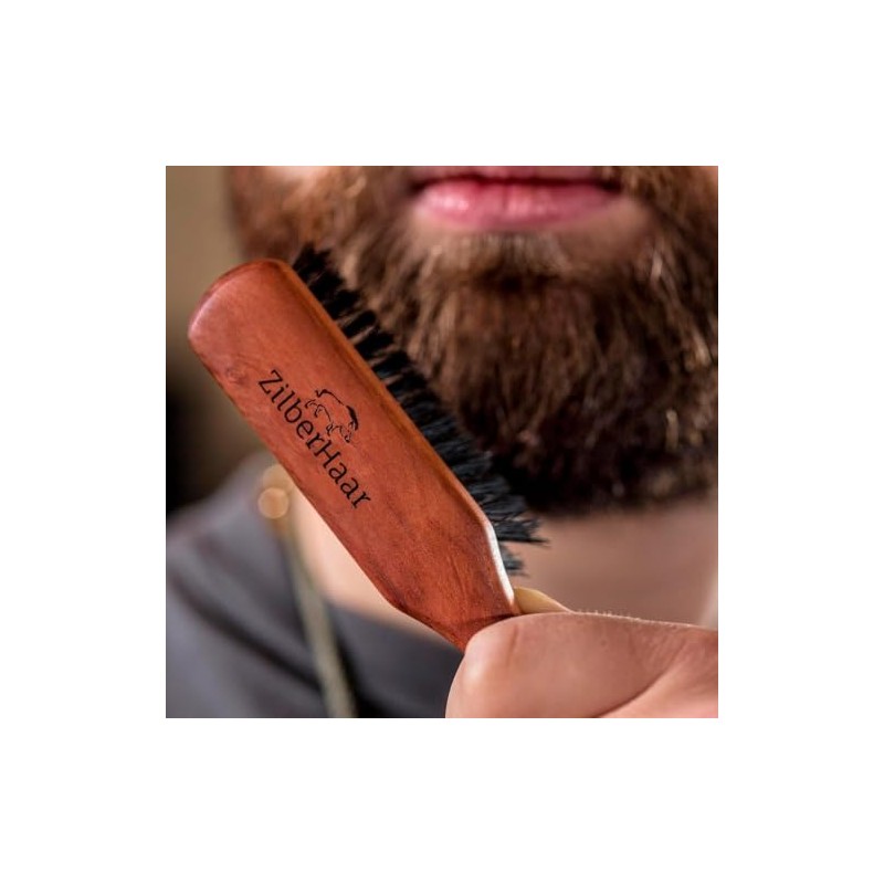 ZilberHaar - Cepillo para Barba Normal - 100% Cerdas auténticas