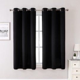 Apriko Blackout Curtains 63 Length 2 Panels - Thermal Insulated Drapes & Curtains for Bedroom/Grommet Top/Black/42x63 inch
