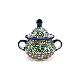 Unbekannt Original Bunzlauer Keramik 0.35 Litre Sugar Bowl Sugar Dispenser Sugar Container with Lid Diameter 14.6 cm Height 13.2 cm (DU181)