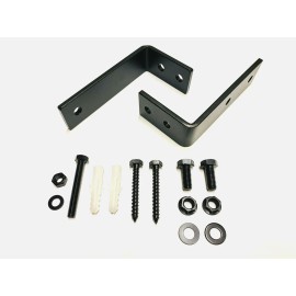G&J 8 Packs Bypass Door Bracket Wall-Mount Black Steel for Dual Sliding Barn Door