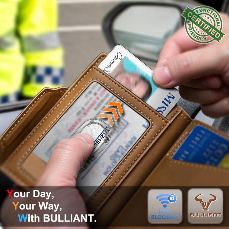 BULLIANT Men Airtag Wallet,Slim Front Pocket Wallet Money Clip for