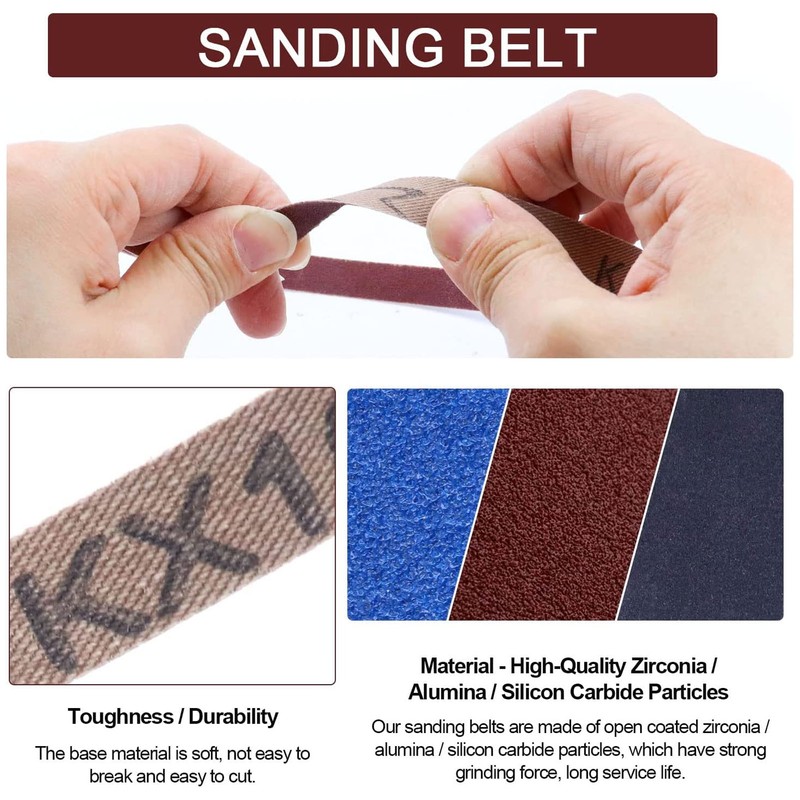 30PCS Sanding Belts Assortment Knife Sharpener Sandpaper Belt Set 80