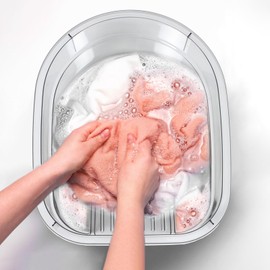 SEWACC Laundry Tub Plastic Wash Basin Plastic Hook Infant Clothes Basin Washboard Wash Board and Basin Washboard for Hand Washing Clothes Washboard Basin