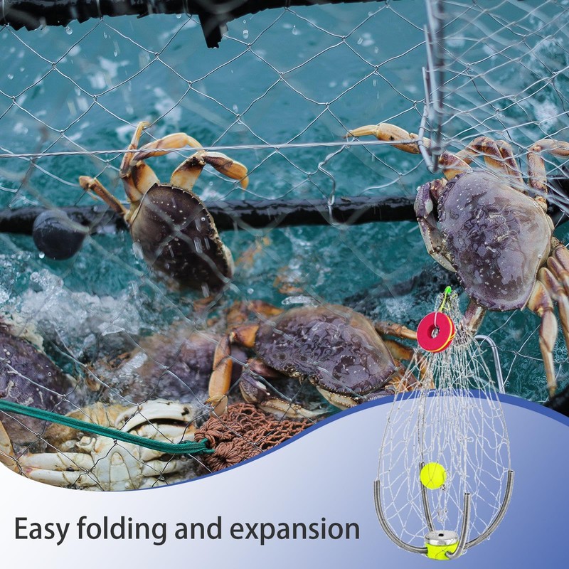 Crab Net | Automatic Folding Efficient Crab Cage,Compact Crab Net,