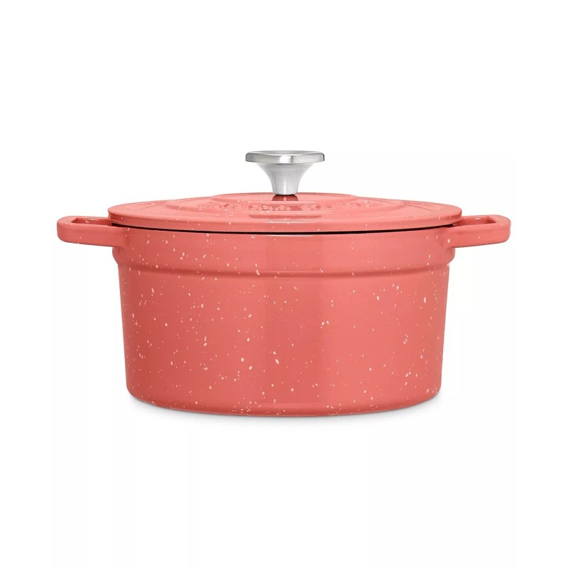 Martha Stewart 4 Quart Pink Speckled Cast Iron Dutch Oven