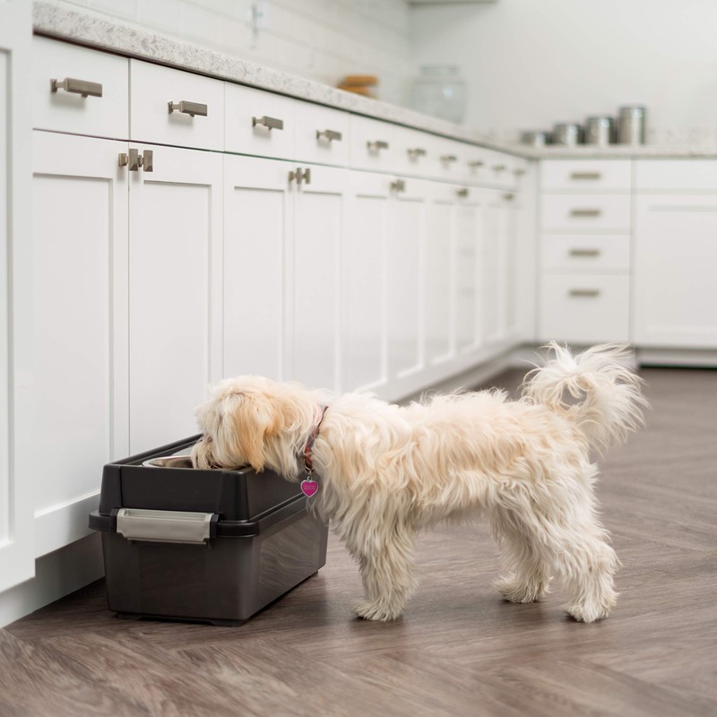 IRIS USA Elevated Dog Bowls with Storage, 9"H Raised Bowl