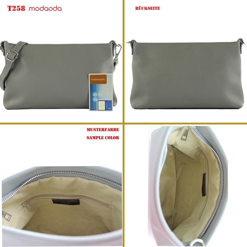 modamoda de - T258 - Women's Italian Leather Shoulder Bag,