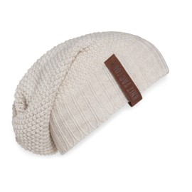 KNIT FACTORY - Coco hat - knitted winter hat with wool for men and women - slouch beanie - high quality, beige,