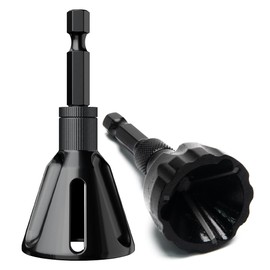 Deburring External Chamfer Tool, with Tungsten Carbide Blade, Deburring Chamfering Drill Bit, Remove Burr Tools Quick Release Hex Shank. Fits 1/8" - 3/4" and 3/16" - 1" 2Pcs Set.