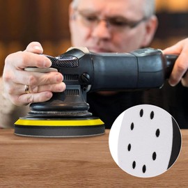 WEDAMOO Pack of 4 Sanding Disc Protectors Soft Pad, 125 mm Sponge Interface Pad Cushion Pad Velcro, Sponge Sanding Soft Pads, Special Replacement Pads for Sanders (8 Holes)