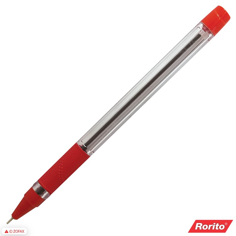 5 x 0.7mm RORITO Charmer RED Ballpoint Pens Soft Grip
