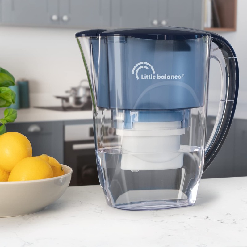 LITTLE BALANCE 8593 Ocean Water Filter Carafe + 1 Filter,