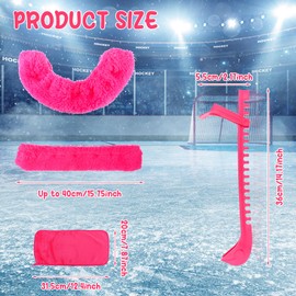 craftshou 3 Pack Ice Skate Blade Guards Kit Includes Soft Skate Covers Towel Ice Skating Guards with Adjustable Buckle for Hockey Figure Skates (Rose Red)