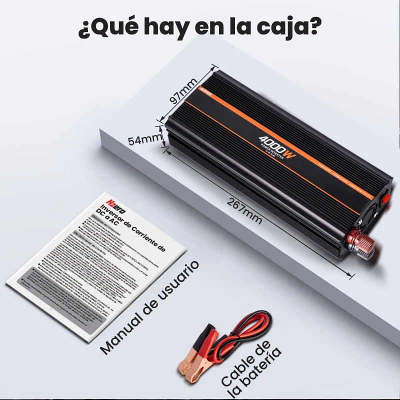 Inversor De Corriente Para Coche Hzero 4000w Convertidor Voltaje Transformador
