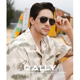 QALLY Aviator Sunglasses Polarized Sun-Glasses: Aviators Sunglasses for Men Women with UV Protection for Driving