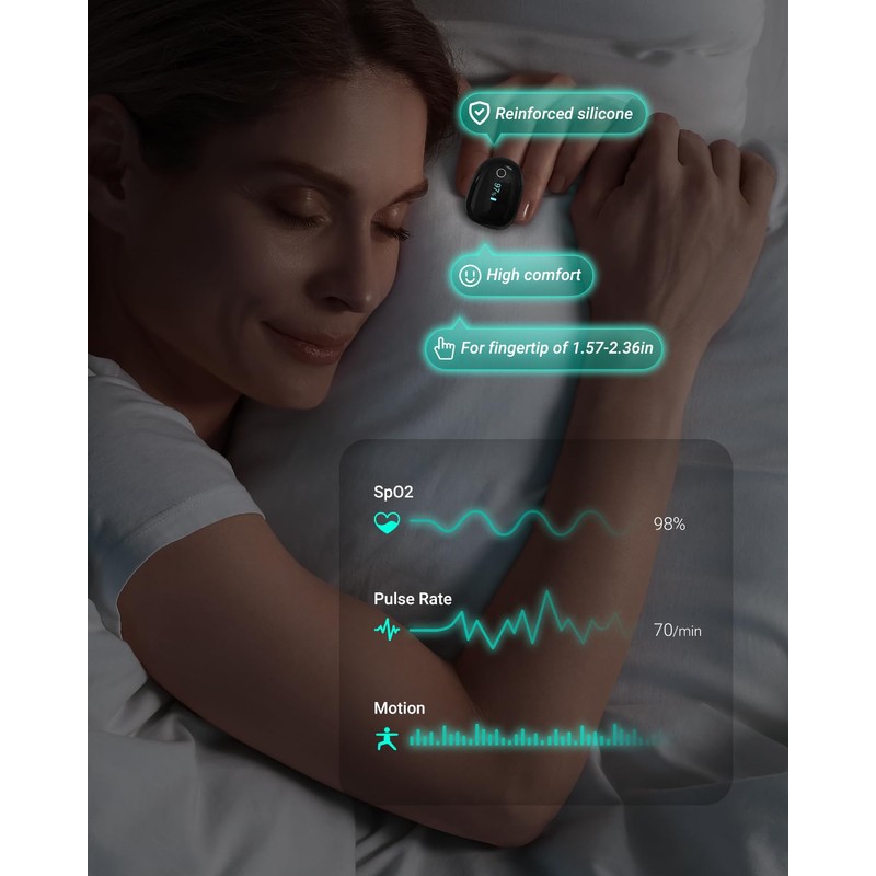 HOLFENRY 50G Ring Pulse Oximeter Fingertip | Continuous Oxygen Monitor