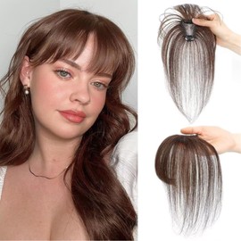 Fringe Hairpiece, Clip-In Fringe, Hairpiece, Real Hair Clip in Bangs with Clip, Hair Topper, Real Hair Fringe Bangs for Women, Pony Extension, Real Hair for Women