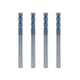 JIANXING Fresa cuadrada de carburo para acero de aleación/aceros endurecidos, brocas de fresa de 1/8 pulgadas, 4 flautas HRC de 55 grados, revestimiento AlTiN de 55 grados, brocas de fresadora CNC (4