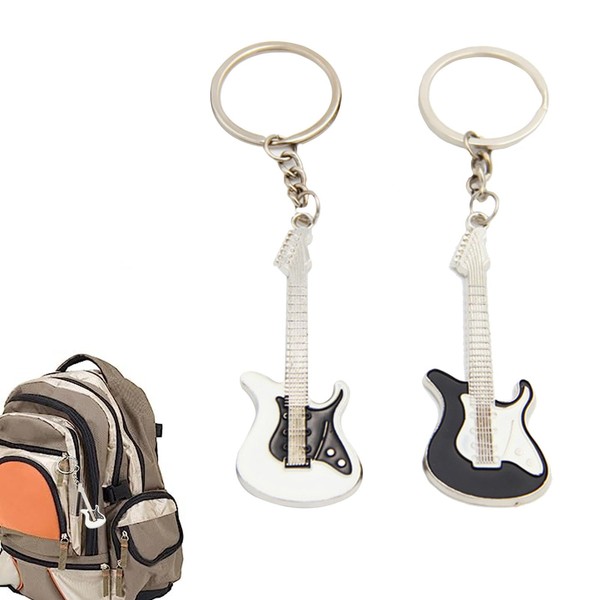 TUKNN Guitar Keychain,Metal Keychain,Music Instrument Keychain,Bass Keychain,Mini Guitar Keychain,Guitar Keychain,2pcs,