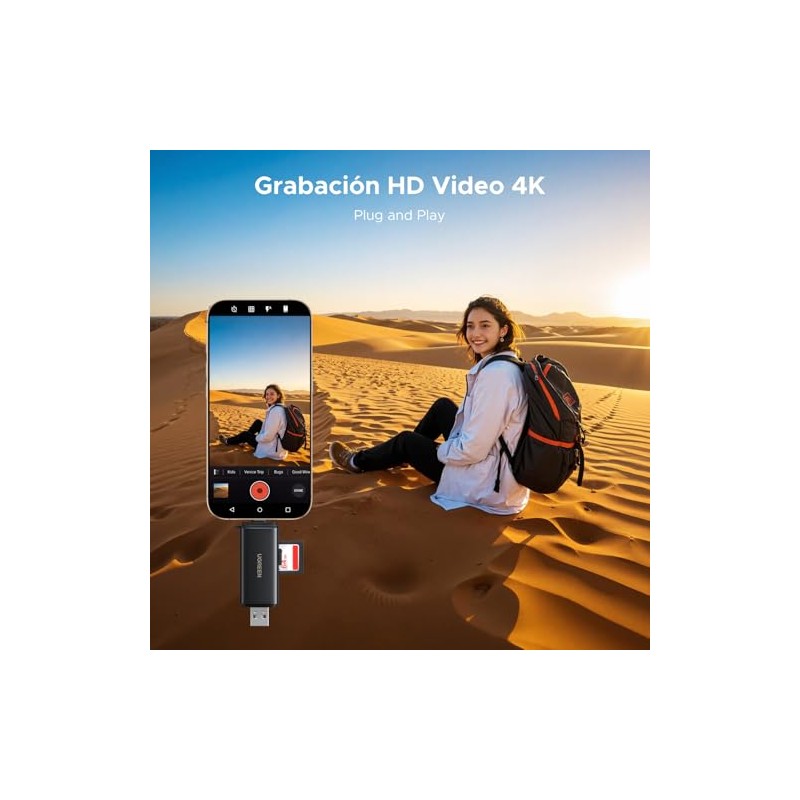 UGREEN Lector de Tarjetas SD 4.0 USB-A 3.0 y USB-C