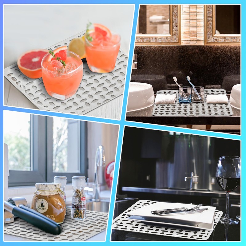 Coopay 2 Pack Kitchen Sink Mat Plastic Protect Mat PVC