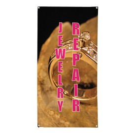 Vertical Vinyl Banner Multiple Sizes Jewelry Repair Business Outdoor Weatherproof Industrial Yard Signs 6 Grommets 72x36Inches
