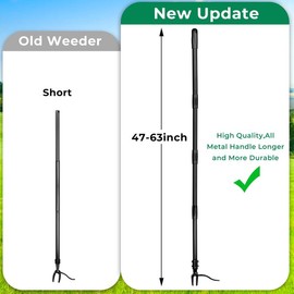 Stand Up Weeder Puller Tool with Long Handle - Heavy Duty Aluminum 4-Claw with 3 Section Design Metal Handle Weeder Romove Tool for Garden and Lawn/Yard Easily Remove Weeds Without Bending or Kneeling:_3 sections weeder