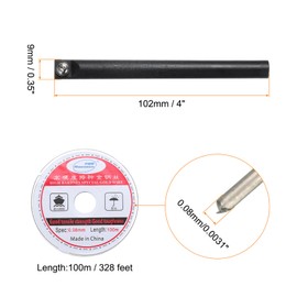 QUARKZMAN 100m/328ft Molybdenum Cutting Wire with Handle, Phone LCD Cutting Wire, Glass Cutting Tool, 0.08mm