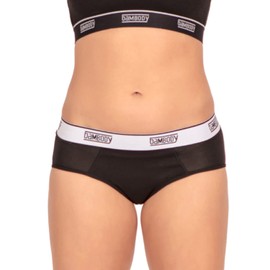 Bambody Absorbent Hipster: Sporty Period Panties | Protective Active Wear Underwear - 1 Pack: Black - Size 8