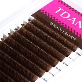 TDANCE Dark Brown Lash Extensions Colored Lash Extensions 0.03/0.05/0.07mm C/D Curl Premium Brown Eyelash Extensions Salon Use (Dark Brown,0.07-D,10-17mm)