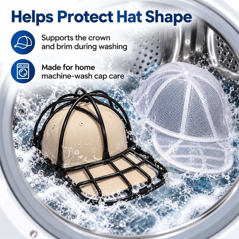 Baseball Cap Washing Cage & Mesh Laundry Bag Set –