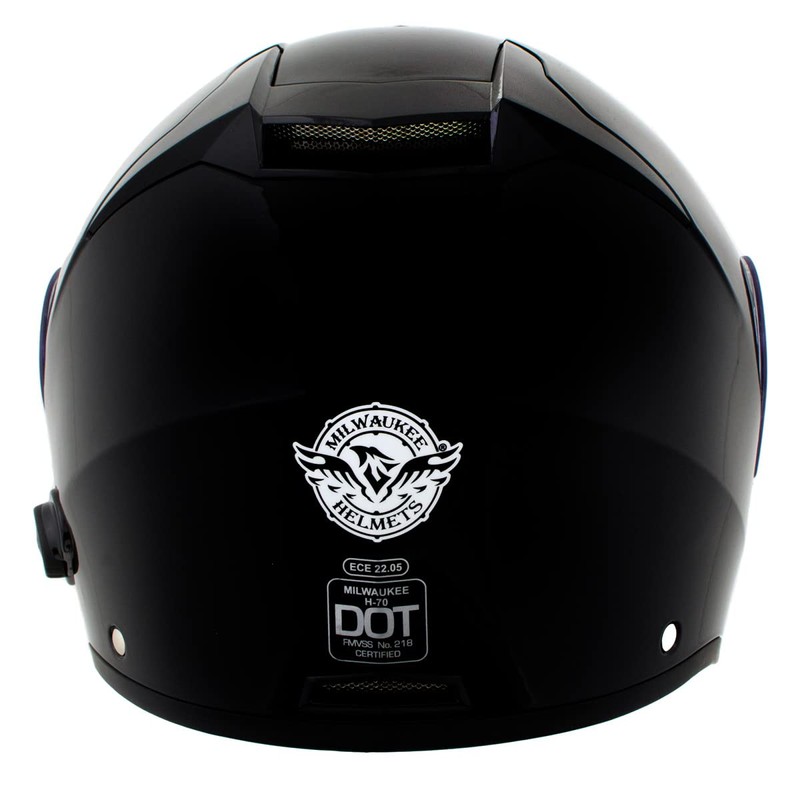 Milwaukee Helmets H7000 Glossy Black MayDay Modular Full Face Wireless