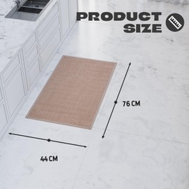 Hargiis Kitchen Rug, Rubber Non Slip Kitchen Rugs Washable, Absorbent Runner Mat for Floor, Machine Washable Standing Mats for in Front of Sink, Door, Laundry, Entryway, Hallway (Camel, 30" × 17.3")