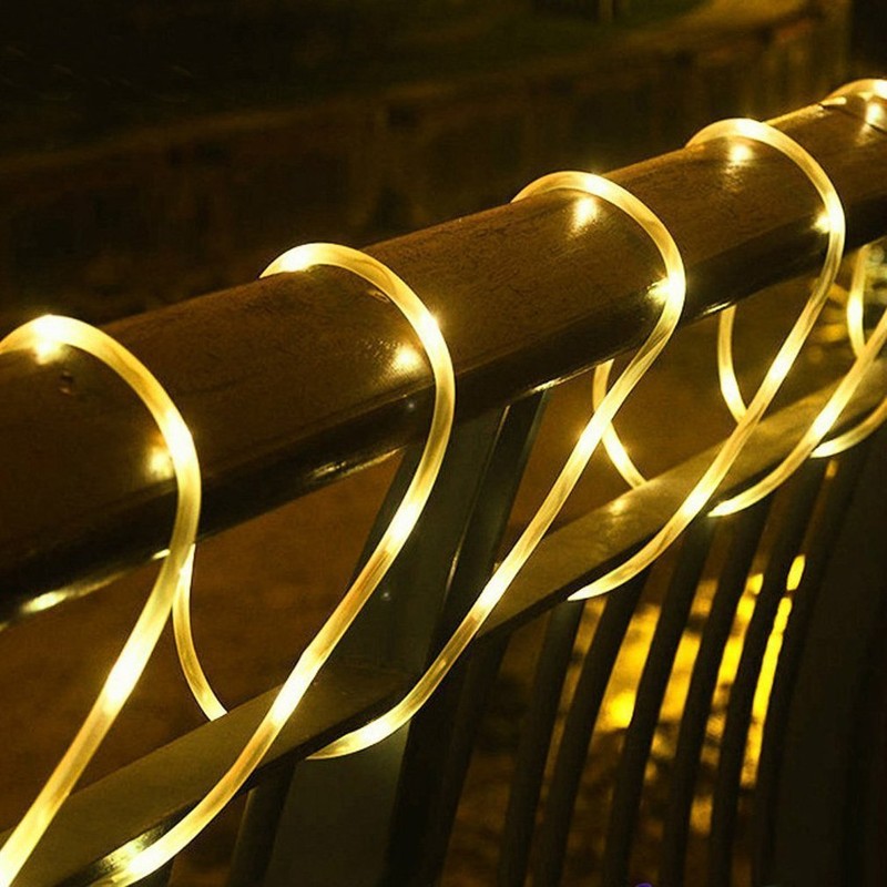 JAYIJAXIN 39Ft 100 LED Solar Powered Tube Light Solar Rope