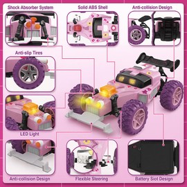 IPLAYBLOOM Remote Control Car, RC Cars Toys for Kids with 2.4 GHz Remote Control,4WD Electric Vehicle with Two Rechargeable Batteries,Play Indoor and Outdoor