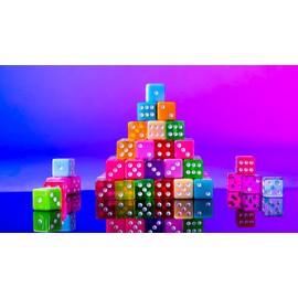 100-pack Miami Dice: Retro 80s 6-Sided Gaming Dice – 16mm Bulk d6 Dice in Translucent & Solid Colors for Family Game Night, Make Your Own/DIY Board Game Supplies, Replacement Pieces & Teaching Math