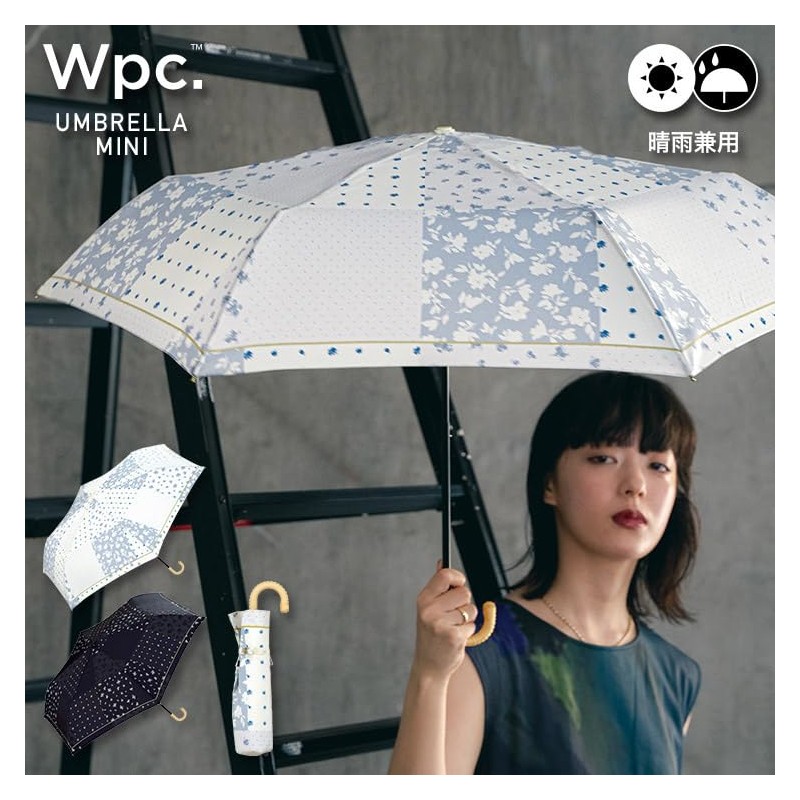 [2025] Wpc. 8065-015-002 Folding Umbrella, Floral Patchwork, Mini, Off Rain