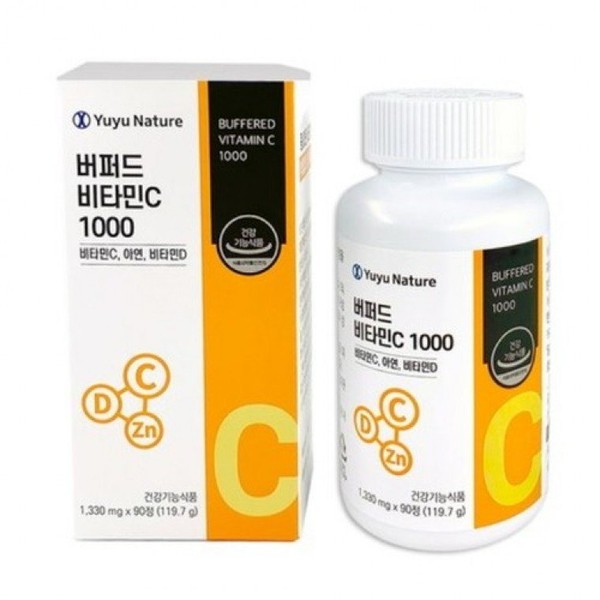 YuU Nature Buffered Vitamin C 1000 Contains Zinc Vitamin D 3 months supply / 유유네이처 버퍼드 비타민C 1000 아연 비타민D 함유 3개월분