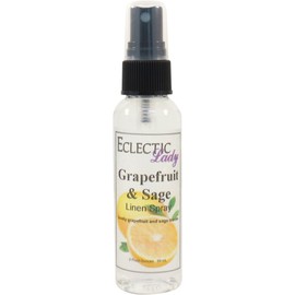 Grapefruit and Sage Linen Spray, 2 ounces - Eclectic Lady Sheet and Linen Spray - No Artificial Colors, Parabens, or Preservatives - Long-Lasting Scent for Bed, Fabric & Pillow