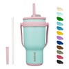 BJPKPK 30 OZ Insulated Travel Tumbler with Handle and Straw,